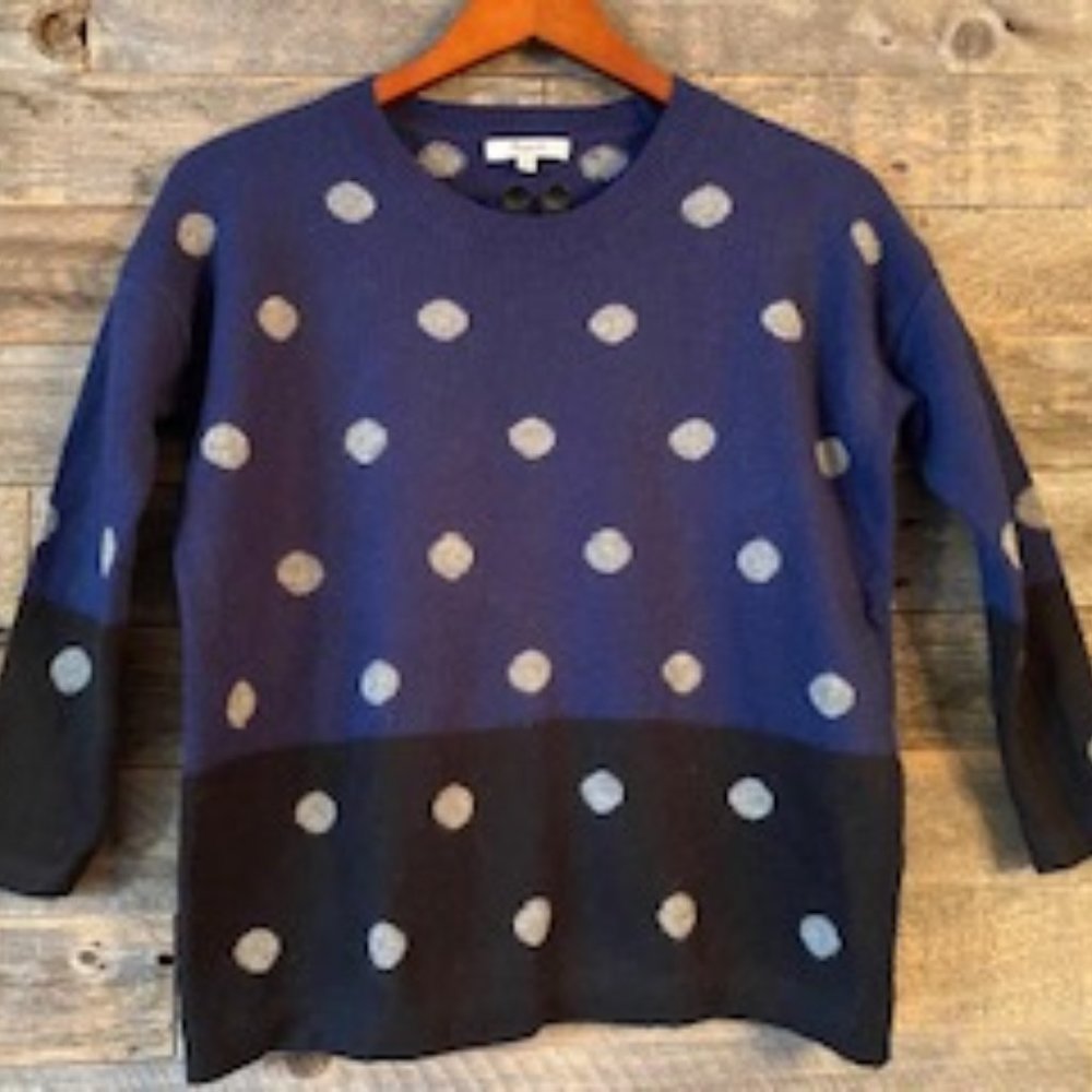 Madewell Color Block Polka Dot Sweater
